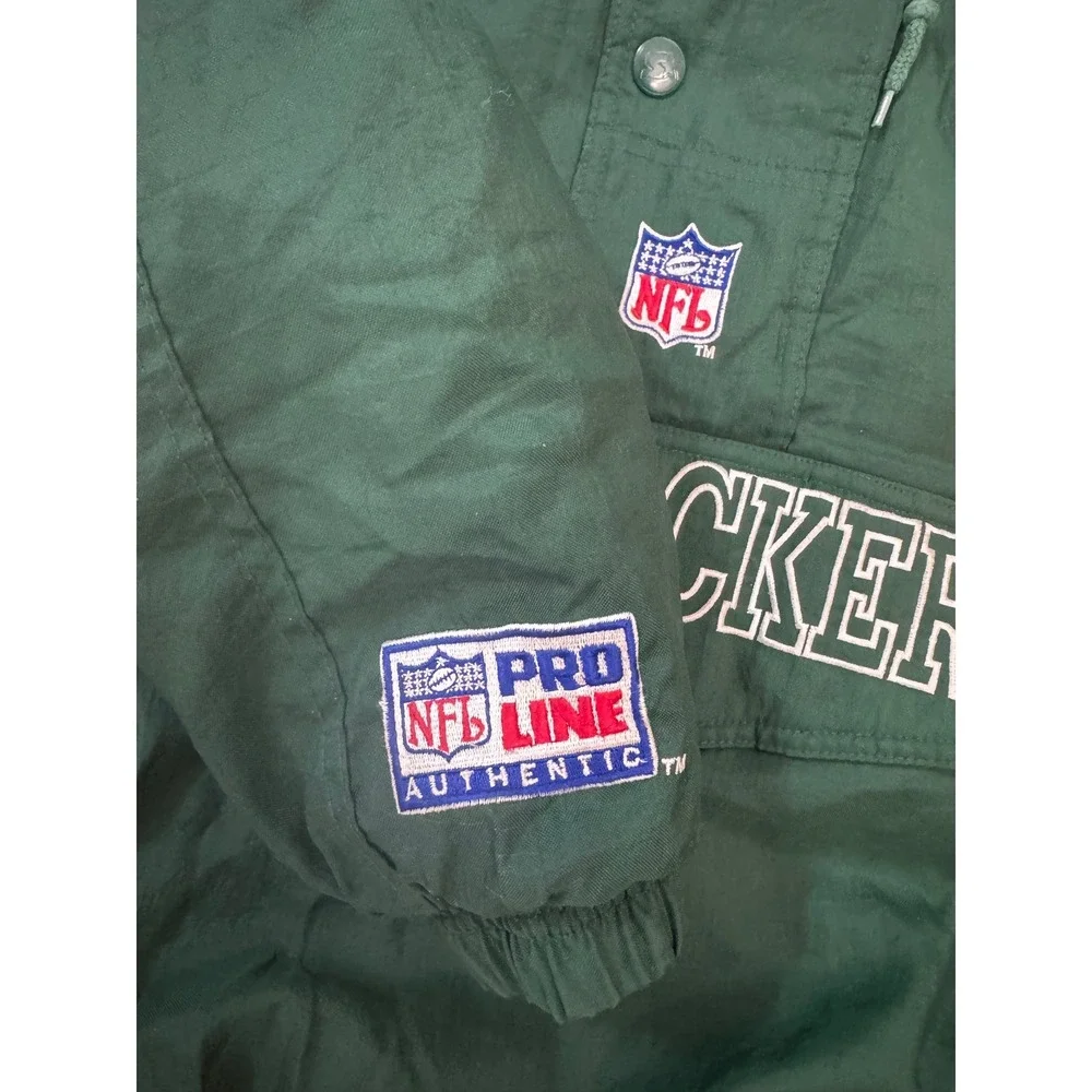 Vintage 90s Starter Green Bay Packers NFL‎ Pro Line 1/2 Zip Jacket Size Men's L